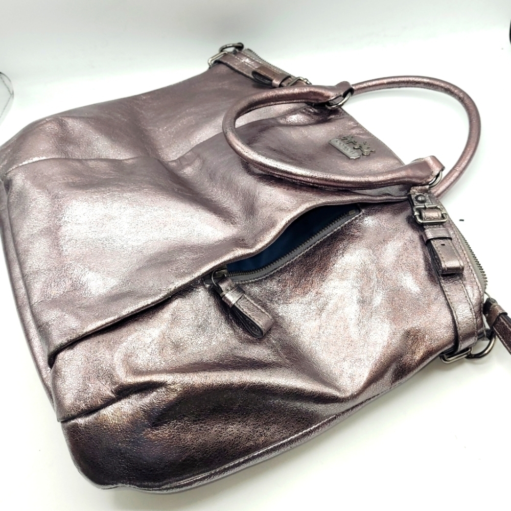 COACH Madison Metallic Leather Lindsey Large Bag - Picture 3 of 16